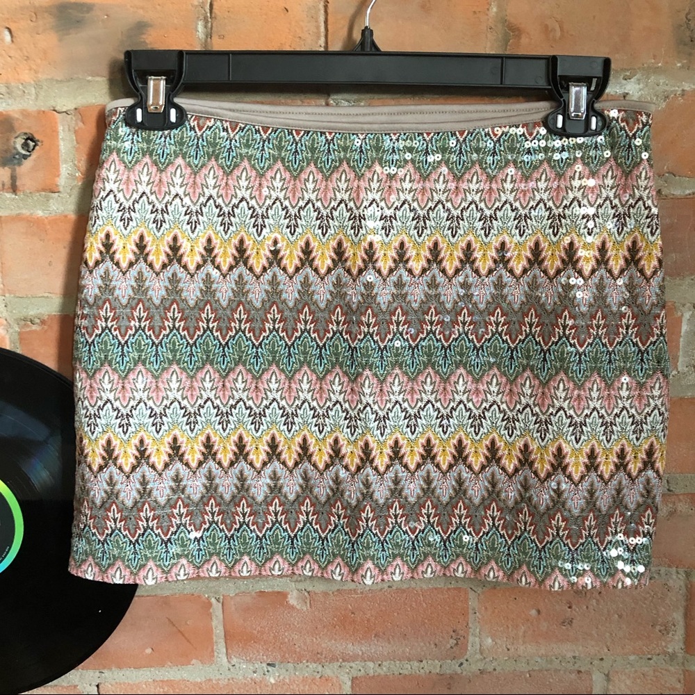 Express Sparkly Sequined Mini Skirt